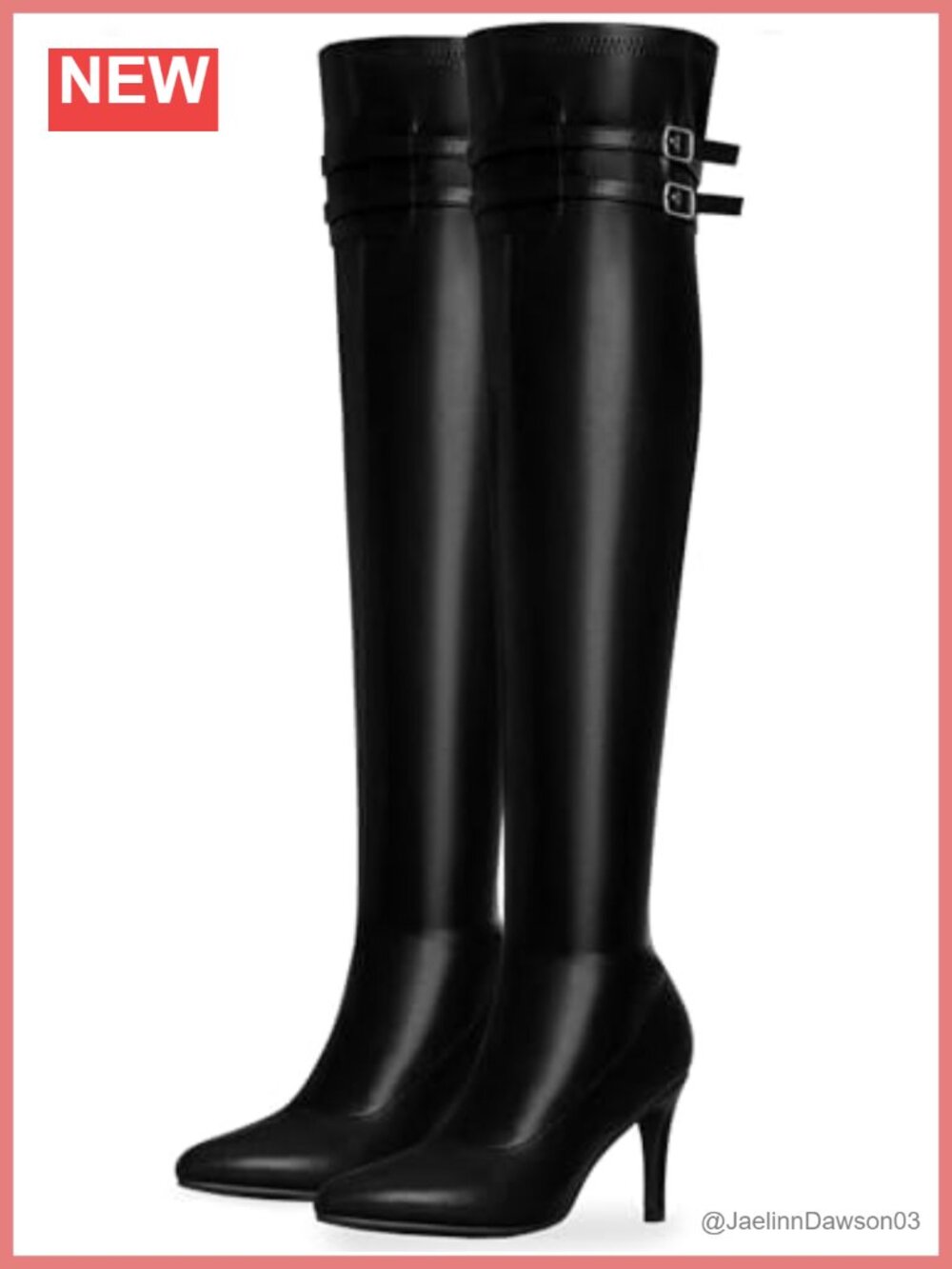 Pointed Toe Over the Knee High Zipper Stiletto High Heel Boots Faux Leather